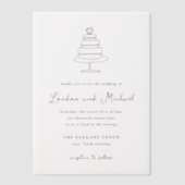 Hand getrokken taart Doodle moderne bruiloft Vellum Uitnodigingen (Voorkant)