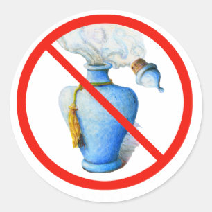 Hand getrokken teken: geen parfum ronde sticker