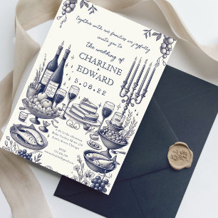 Hand getrokken  Tekening Handschrift Bruiloft Kaart