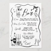 Hand getrokken tekeningen Doodles Wedding Bar Menu (Voorkant)