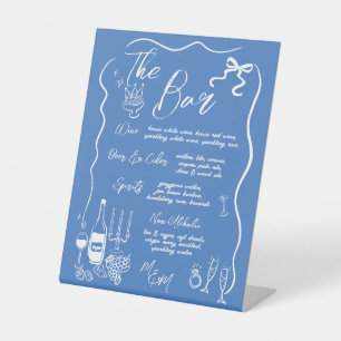 Hand getrokken tekeningen Doodles Wedding Bar Menu Reclamebord Met Voetstuk