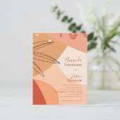 Hand getrokken terracotta Abstracte bruiloft uitno Briefkaart (Staand voorkant)