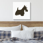 Hand getrokken Terrier Silhouet Canvas Print (Insitu (Slaapkamer))