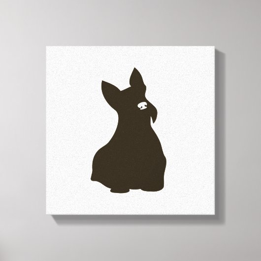 Hand getrokken Terrier Silhouet Canvas Print (Voorkant)
