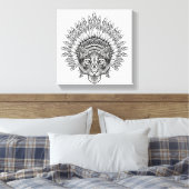 Hand getrokken tijger in stijl 6 canvas afdruk (Insitu (Slaapkamer))