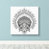 Hand getrokken tijger in stijl 6 canvas afdruk (Insitu (Houten vloer))