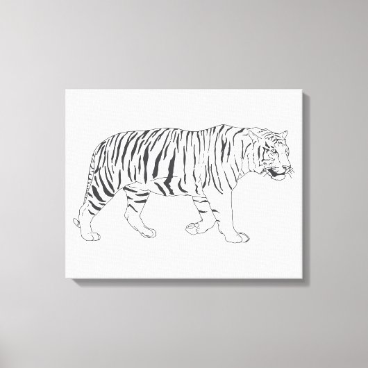 Hand getrokken tijger tekening Poster Canvas Afdruk (Voorkant)