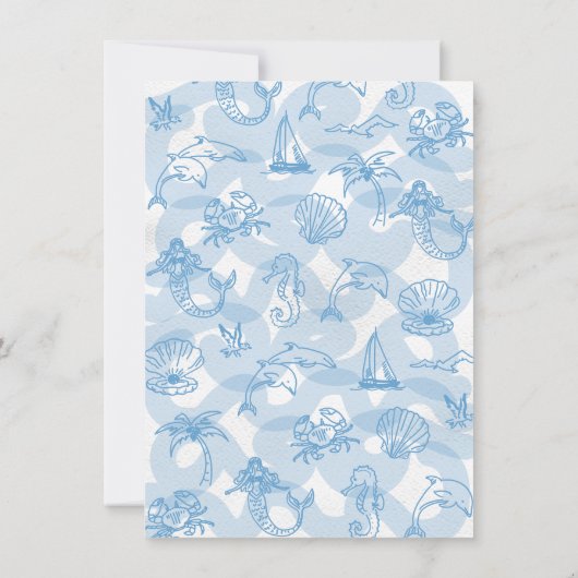 Hand getrokken tropische kustbestemming kaart (Achterkant)