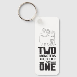 Hand getrokken twee Monster Art Monster Halloween Sleutelhanger