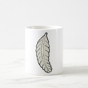 Hand getrokken veren minimalistische Natuur Koffiemok