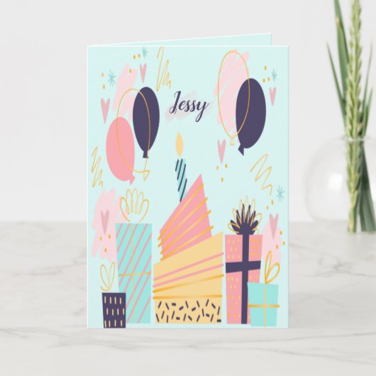 Hand getrokken verjaardag Kaart (Voorkant)