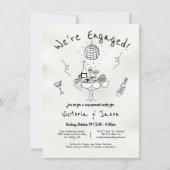 Hand getrokken verlovingsfeest kaart (Voorkant)