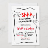 Hand getrokken Verrassing Voorstel Engagement Part Kaart (Voorkant)