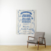 Hand getrokken vers uit de markt Vrijgezellenfeest Wandkleed (In situ)