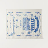 Hand getrokken vers uit de markt Vrijgezellenfeest Wandkleed (Voorkant (horizontaal))