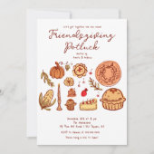 Hand getrokken Vriendschap Diner Kaart (Voorkant)