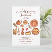 Hand getrokken Vriendschap Diner Kaart (Staand voorkant)