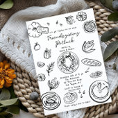 Hand getrokken Vriendschap Potluck Kaart