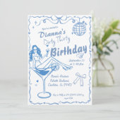 Hand getrokken vuile dertig Coastal Cowgirl verjaa Kaart (Staand voorkant)