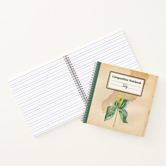 Hand getrokken Wake Robin Gepersonaliseerde Compos Notitieboek (Binnen)