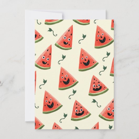 Hand getrokken Watermeloen Pompoen SummerWeen Part Kaart (Achterkant)