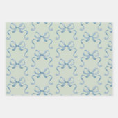 Hand getrokken Waterverf Blue Bows Wrapping Paper (Voorkant)