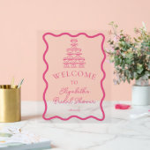 Hand getrokken Wavy Lijst & Champagne Tower Welkom Acryl Bord (Huwelijk)