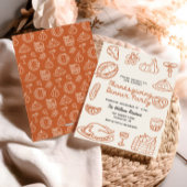 Hand Getrokken Whimsy Doodle Thanksgiving Uitnodig Feestdagenkaart