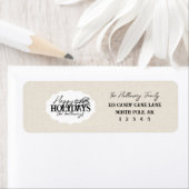 Hand getrokken Winter Sled met Elegant Script Ovaa Etiket (Insitu)