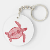 Hand getrokken Zee schildpad Sleutelhanger (Achterkant)