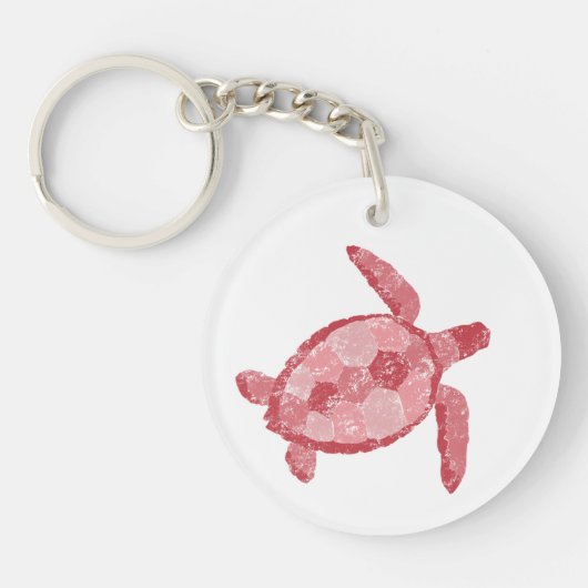 Hand getrokken Zee schildpad Sleutelhanger (Voorkant)