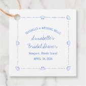 Hand getrokken zeeschelpen & bruiloft klokken Vrij Bedankjes Labels (Voorkant)