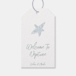 Hand getrokken Zeester Kust Trouwcadeau Labels Cadeaulabel