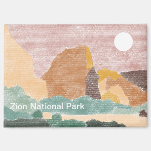 Hand getrokken Zion National Park magneet