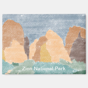 Hand getrokken Zion National Park magneet