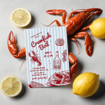 Hand getrokken zomer zeevruchten Crawfish Boil Par