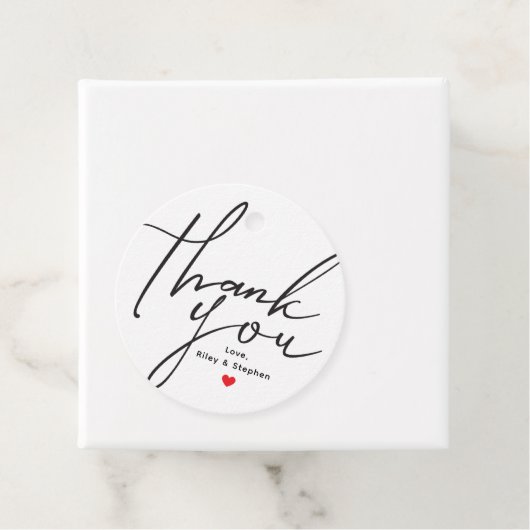 Hand getrokken zwart wit bruiloft dank u bedankjes labels (In situ)