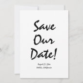 Hand getrokken zwart & wit retro eigenzinnige trou save the date (Voorkant)