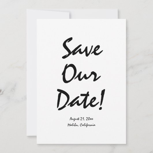 Hand getrokken zwart & wit retro eigenzinnige trou save the date (Voorkant)