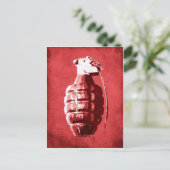 Hand Grenade op Red Briefkaart (Staand voorkant)