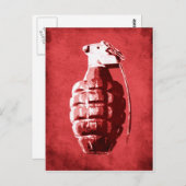 Hand Grenade op Red Briefkaart (Voorkant / Achterkant)