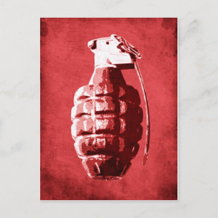 Hand Grenade op Red Briefkaart