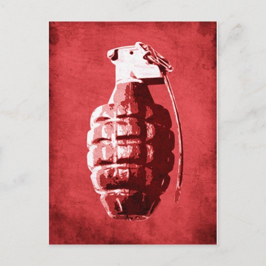 Hand Grenade op Red Briefkaart (Voorkant)
