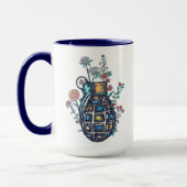 Hand Grenade Vase of Flowers Mok (Links)