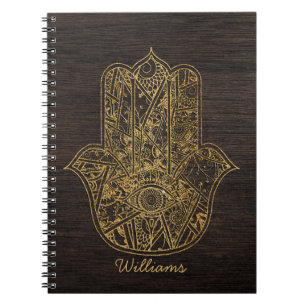 Hand HAMSA van het ontwerp van de het Notitieboek