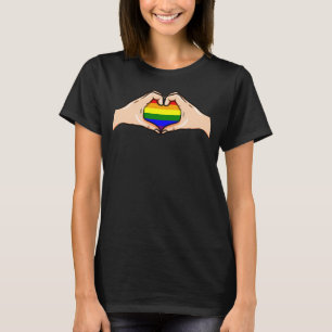 Hand Hart LGBT Vlag Leuke Gay Pride Regenboog LGBT T-shirt