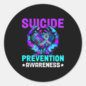 Hand Heart Suicide Prevention Awareness Week Septe Ronde Sticker (Voorkant)