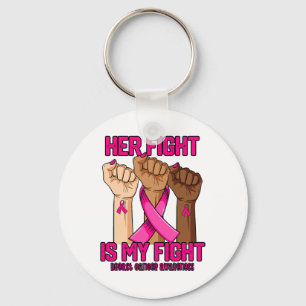 Hand Hight is My Fight Breast Cancer Awareness Sleutelhanger