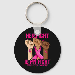 Hand Hight is My Fight Breast Cancer Awareness Sleutelhanger