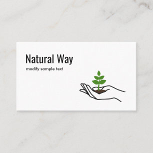 Hand Holding Groene bladeren Plant Natuur Logo Visitekaartje